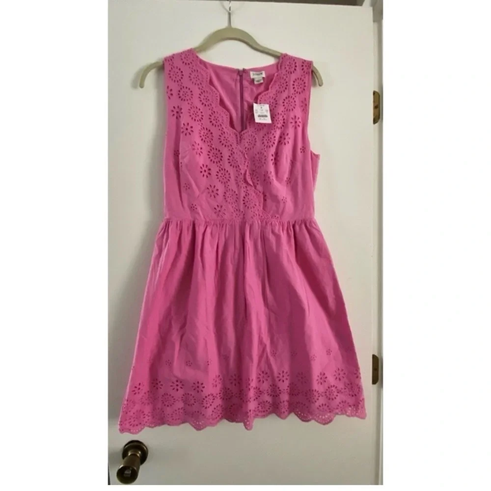 J. CREW Pink Eyelet Mini Dress